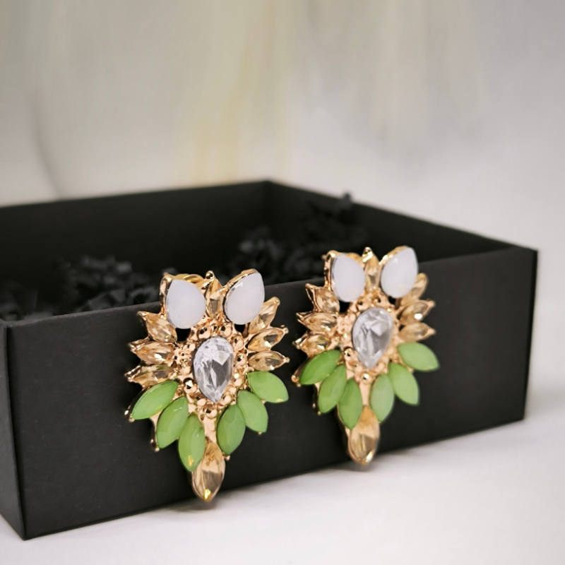 Puošnūs auskarai su kristalu