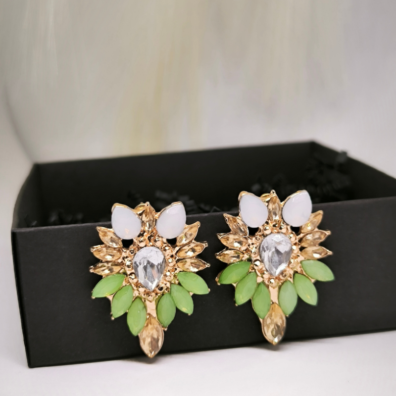 Puošnūs auskarai su kristalu