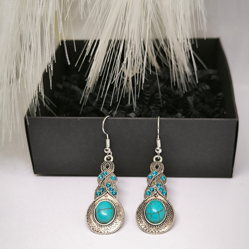 Boho stiliaus auskarai ,,Turkio meilė"