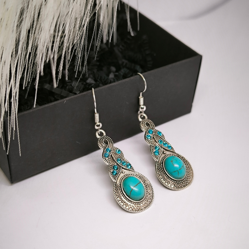 Boho stiliaus auskarai ,,Turkio meilė"