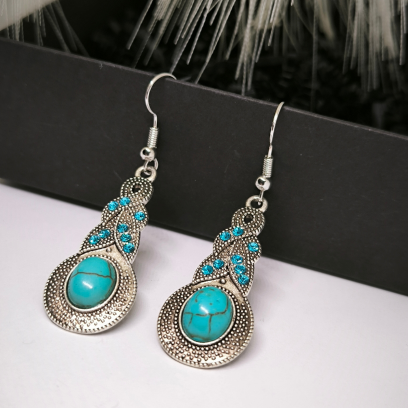 Boho stiliaus auskarai ,,Turkio meilė"
