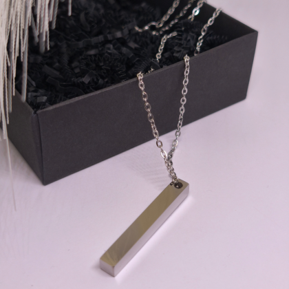 Graviruojamas kaklo papuošalas „Silver Bar“