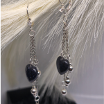 Rankų darbo auskarai „Nakties blizgesys“ Rankų darbo auskarai „Nakties blizgesys“