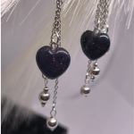 Rankų darbo auskarai „Nakties blizgesys“ Rankų darbo auskarai „Nakties blizgesys“