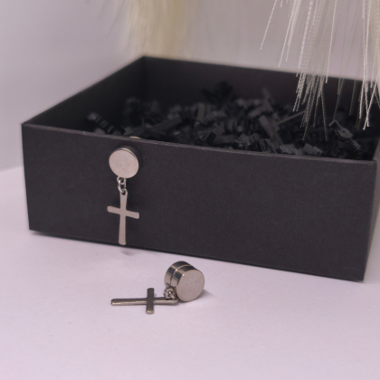 Magnetiniai auskarai „Sidabro ženklas“