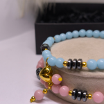 Rankų darbo apyrankės poroms „Meilės šviesa“