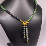 Rankų darbo vėrinys „Lavos ir rubino magija“ Rankų darbo vėrinys „Lavos ir rubino magija“