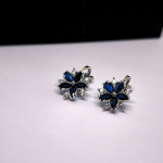 Auskarai - klipsai „Mėlynasis žiedas“