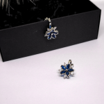 Auskarai - klipsai „Mėlynasis žiedas“