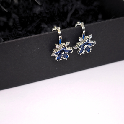 Auskarai - klipsai „Mėlynasis žiedas“