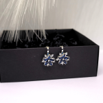 Auskarai - klipsai „Mėlynasis žiedas“