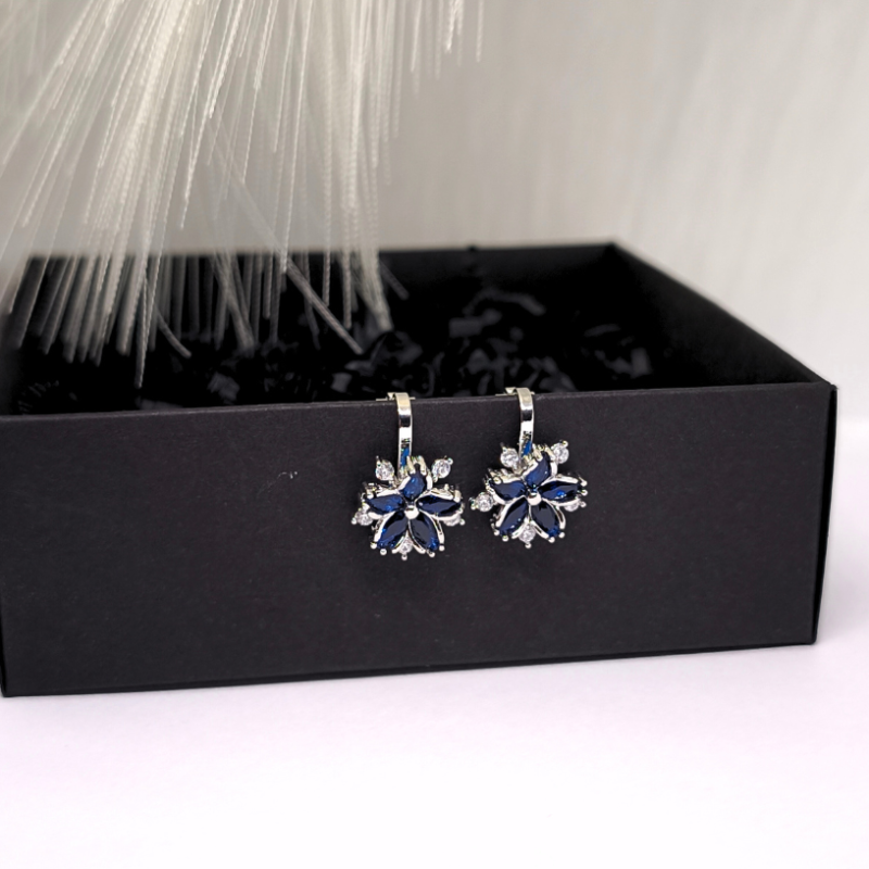 Auskarai - klipsai „Mėlynasis žiedas“