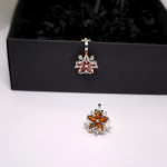 Auskarai - klipsai „Ugniniai žiedlapiai“