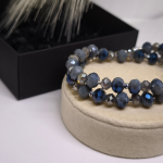 Rankų darbo papuošalų rinkinys ,,Nakties spindesys" Rankų darbo papuošalų rinkinys ,,Nakties spindesys"