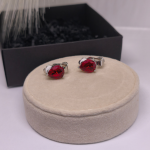 Auskarai – klipsai „Raudonieji lašeliai“