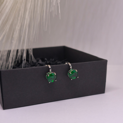 Auskarai – klipsai „Žalioji elegancija“