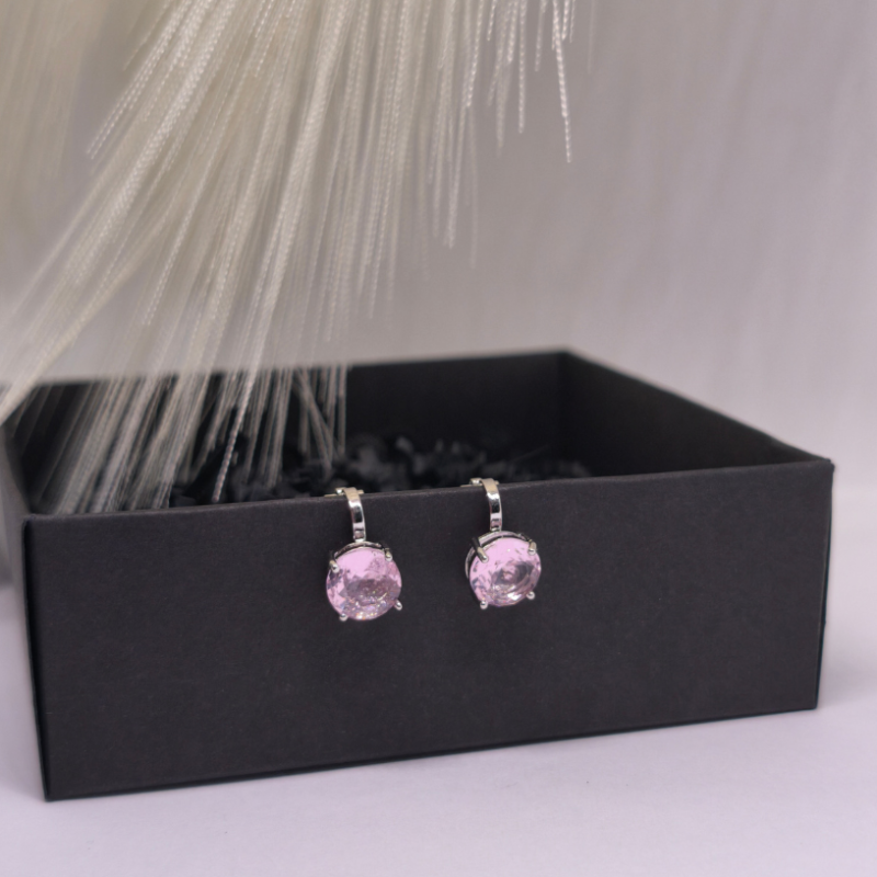 Auskarai – klipsai „Rožinis žavesys“