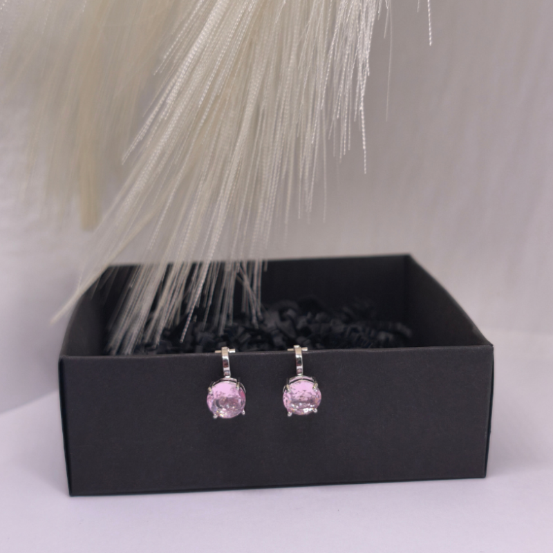 Auskarai – klipsai „Rožinis žavesys“