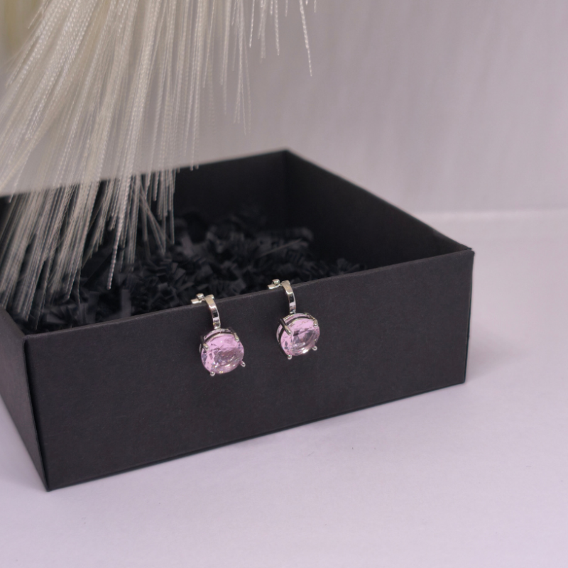 Auskarai – klipsai „Rožinis žavesys“