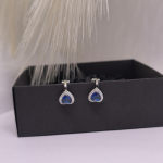 Auskarai – klipsai „Safyrinė širdis“