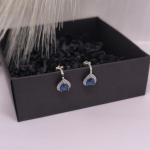 Auskarai – klipsai „Safyrinė širdis“