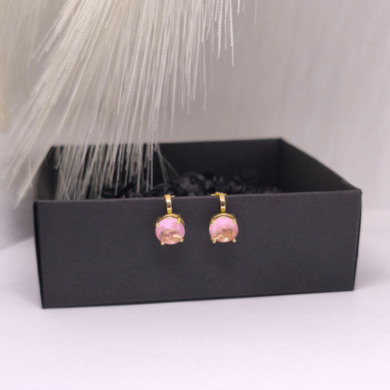 Auskarai – klipsai „Šampano rožė“