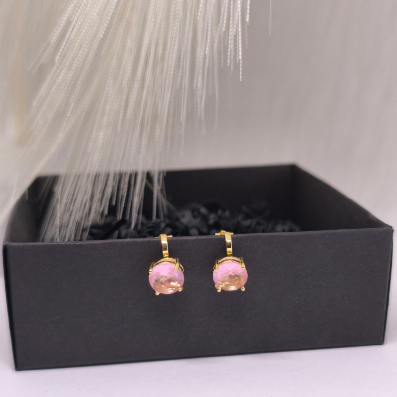 Auskarai – klipsai „Šampano rožė“